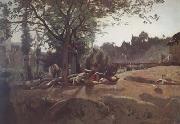 Jean Baptiste Camille  Corot Paysans sous les arbres au soleil levant (mk11) oil painting picture wholesale